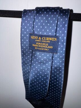 Navy Blue Polka Dot Silk Tie